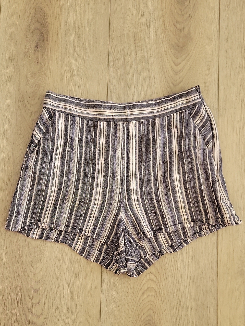 Socialite Navy and White Striped Women's Shorts